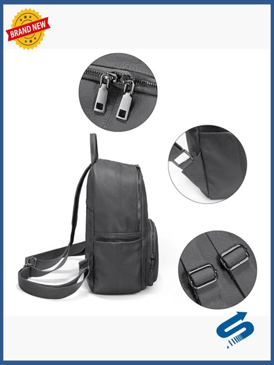Real Leather Backpack Purse Convertible Shoulder Bag Daypack main image 6